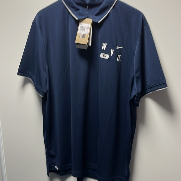 Nike West Virginia Blue drip fit Polo Shirt XXL NWT - Picture 1 of 7